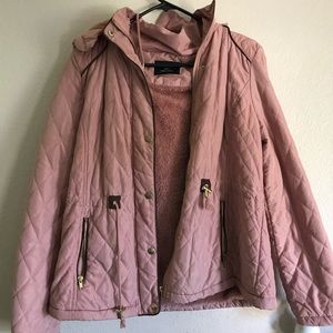 Pink fuzzy, warm coat/jacket